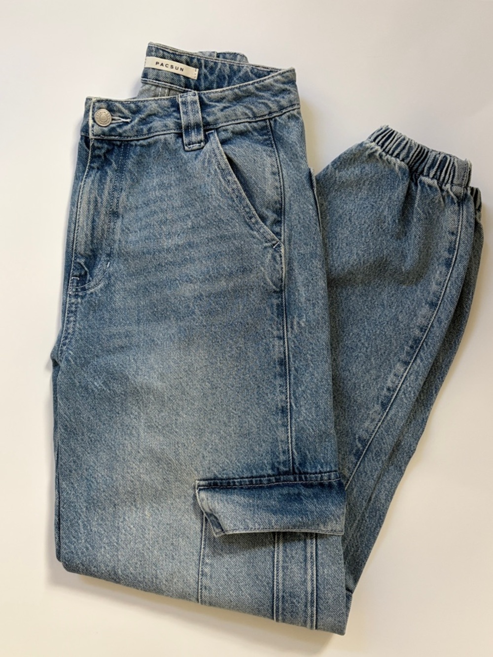 PacSun Women Light Blue Relaxed Denim Joggers